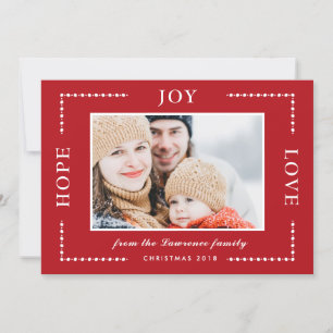 Red Hope Joy Liebe Weihnachts-Foto Feiertagskarte
