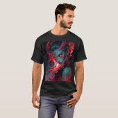 Red Horned Anime Girl T-Shirt (Vorne ganz)