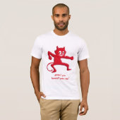 Red Horned Devil Imp mit gepunktetem Schwanz T-Shirt (Vorne ganz)