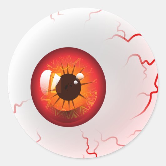 Red Horror Eyeball Runder Aufkleber (Vorderseite)