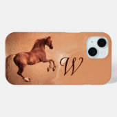 RED HORSE Antirosa Monogramm Case-Mate iPhone Hülle (Rückseite (Horizontal))