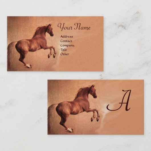 RED HORSE Monogram Gold Metallic Visitenkarte (Vorne/Hinten)