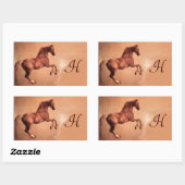 RED HORSE MONOGRAM RECHTECKIGER AUFKLEBER (Blatt)