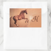 RED HORSE MONOGRAM RECHTECKIGER AUFKLEBER (Tasche)