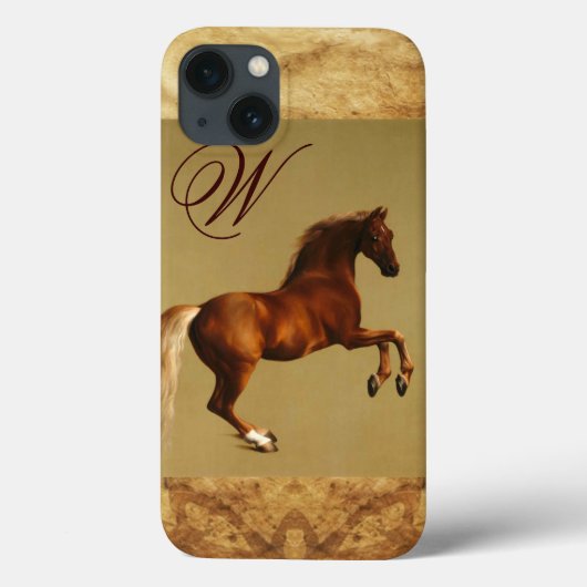 RED HORSE Parchment Monogram Case-Mate iPhone Hülle (Rückseite)