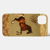 RED HORSE Parchment Monogram Case-Mate iPhone Hülle (Rückseite (Horizontal))