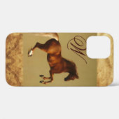 RED HORSE Parchment Monogram Case-Mate iPhone Hülle (Rückseite (Horizontal))