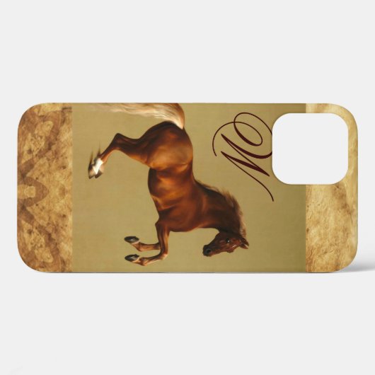 RED HORSE Parchment Monogram Case-Mate iPhone Hülle (Rückseite (Horizontal))