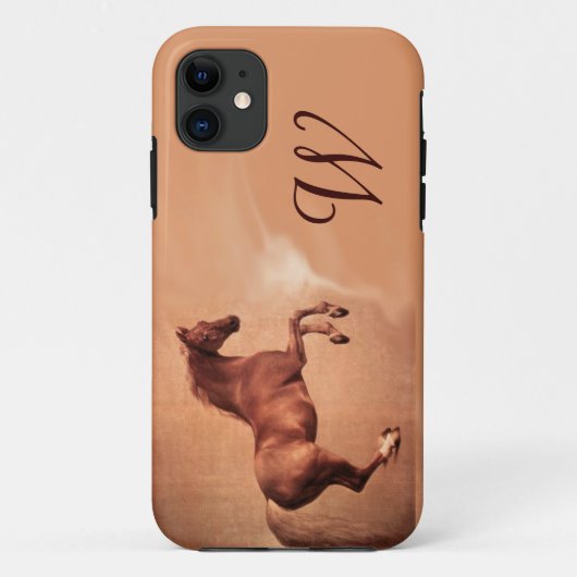 RED HORSE Parchment Monogram Case-Mate iPhone Hülle (Rückseite)