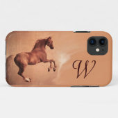 RED HORSE Parchment Monogram Case-Mate iPhone Hülle (Rückseite (Horizontal))