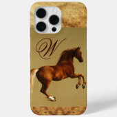 RED HORSE Parchment Monogram Case-Mate iPhone Hülle (Rückseite)