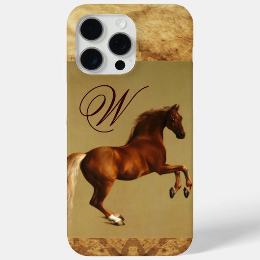 RED HORSE Parchment Monogram Case-Mate iPhone Hülle (Rückseite)