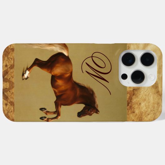 RED HORSE Parchment Monogram Case-Mate iPhone Hülle (Rückseite (Horizontal))