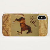 RED HORSE Parchment Monogram Case-Mate iPhone Hülle (Rückseite (Horizontal))