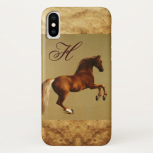 RED HORSE Parchment Monogram iPhone X Hülle