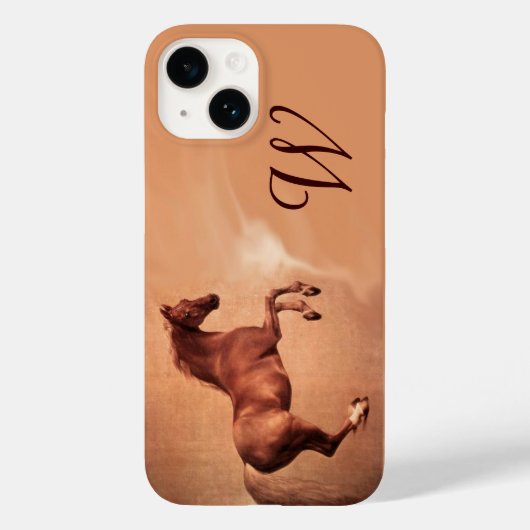 RED HORSE Parchment Monogram Case-Mate iPhone Hülle (Rückseite)