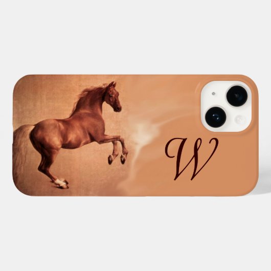 RED HORSE Parchment Monogram Case-Mate iPhone Hülle (Rückseite (Horizontal))