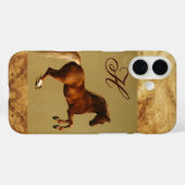 RED HORSE Parchment Monogram Case-Mate iPhone Hülle (Rückseite (Horizontal))