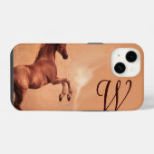 RED HORSE Parchment Monogram iPhone Hülle (Rückseite (Horizontal))