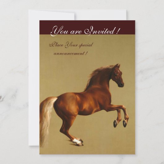 RED HORSE Party Gold Metall Einladung (Rückseite)