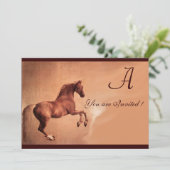 RED HORSE Party Gold Metall Einladung (Stehend Vorderseite)