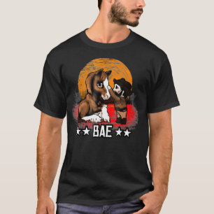 Red Horse Sunset Niedlich Bae Chibi Cowboy Kind T-Shirt
