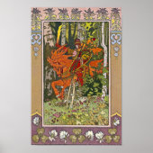 Red Horseman Russian Fairy Tale Print Poster (Vorne)