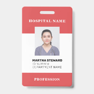 Red Hospital Nurse Medical Employee Foto Company Ausweis