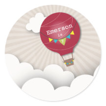 Red Hot Air Ballon Geburtstagsparty Sticker