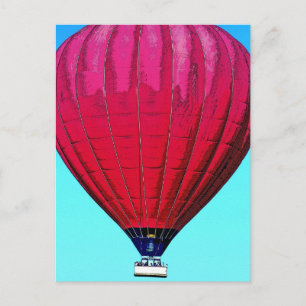 Red Hot Air Ballon in Blue Sky Postkarte