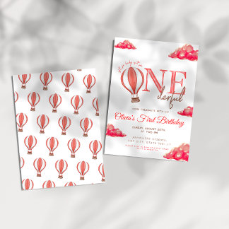 Red Hot Air Ballon ist nicht ihr Geburtstag Einladung