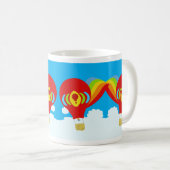 Red Hot Air Balloons Niedliche Fun Muster Kaffeetasse (VorderseiteRechts)