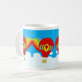Red Hot Air Balloons Niedliche Fun Muster Kaffeetasse (Vorderseite Links)