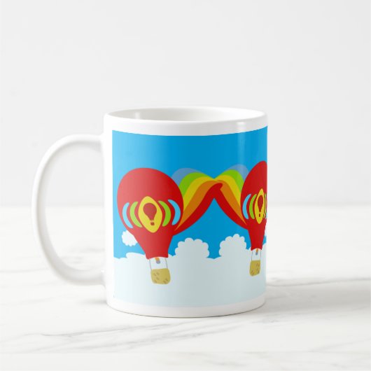 Red Hot Air Balloons Niedliche Fun Muster Kaffeetasse (Links)