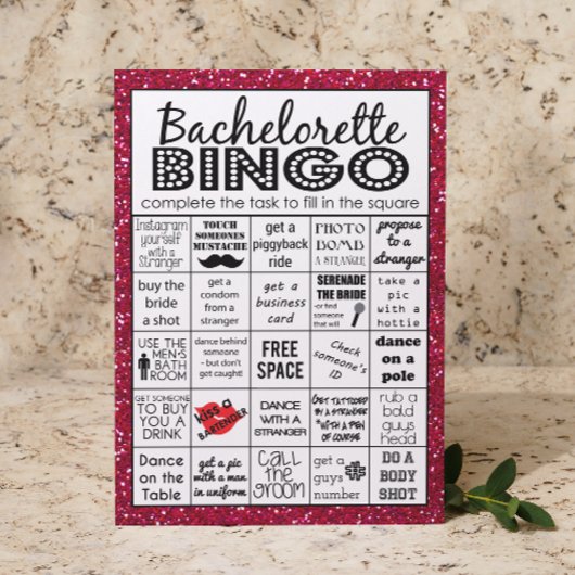 Red Hot Bachelorette Bingo, Party Game, Challenge Einladung