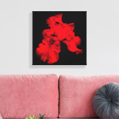 Red Hot Bearted Iris Blume Abstrakt Leinwanddruck (Insitu (Wohnzimmer))