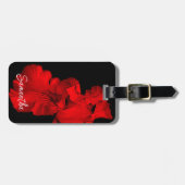 Red Hot Bearted Iris Blume Personalisiert Gepäckanhänger (Vorderseite horizontal)