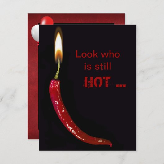 Red Hot Birthday Party Einladung (Vorne/Hinten)