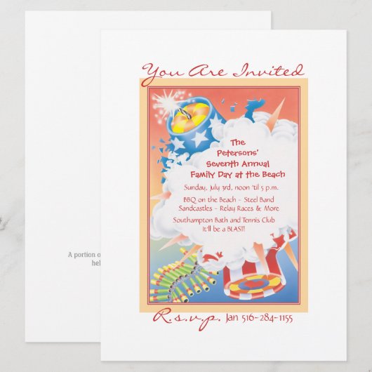 Red Hot & Blue Einladung (Vorne/Hinten)