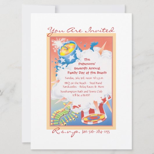 Red Hot & Blue Einladung (Vorderseite)