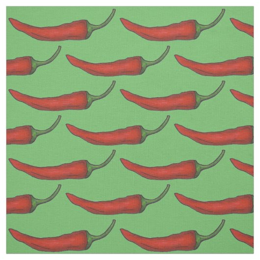 Red Hot Cayenne Chili Paprikaschoten Pepper Fabric Stoff (Muster)