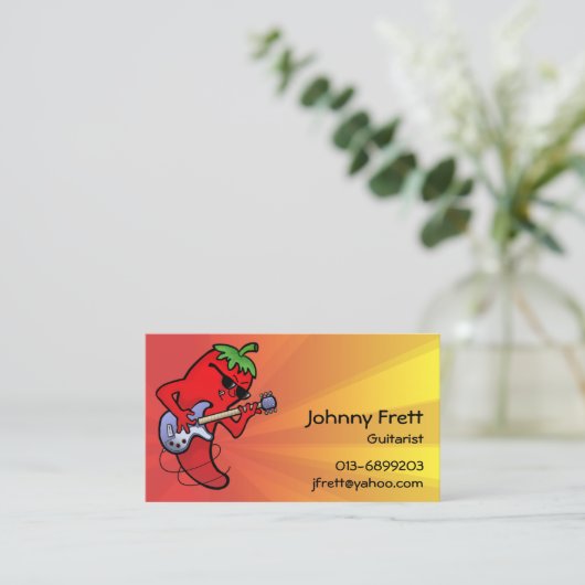 Red Hot Chili Gitarrist Visitenkarte (Stehend Vorderseite)