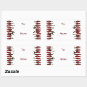 Red Hot Chili Paprikaschoten Geschenkmarke Rechteckiger Aufkleber (Blatt)