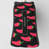 Red Hot Chili Pattern Fügen Sie Ihren Namen Fun No Golf Headcover (Rotieren 90)