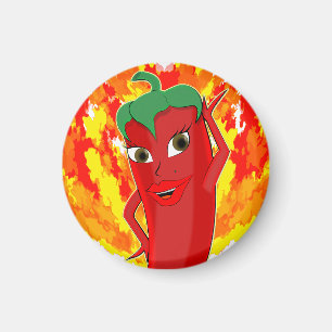 Red Hot Chili Pepper Diva Magnet