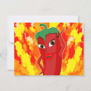 Red Hot Chili Pepper Diva Postkarte