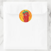 Red Hot Chili Pepper Diva Runder Aufkleber (Tasche)