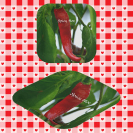 Red Hot Chili Pepper Green White Fotografy Pappteller