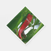Red Hot Chili Pepper Green White Fotografy Serviette (Ecke)