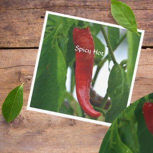 Red Hot Chili Pepper Green White Fotografy Serviette